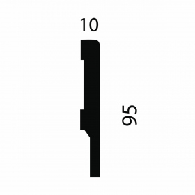 Плинтус МДФ под покраску AP73, белый, 95x10x2400 мм