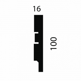 Плинтус МДФ под покраску AP75, белый, 100x16x2400 мм