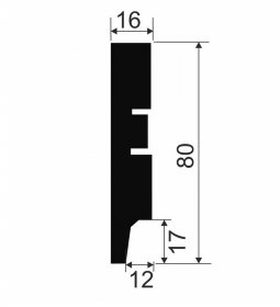 Плинтус МДФ под покраску AP79, белый, 80x16x2400 мм