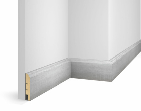 Плинтус МДФ WP07, дуб Айсберг, экошпон, 80x16x2400 мм