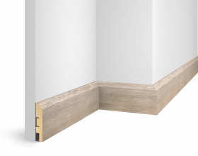 Плинтус МДФ WP07, дуб Антик белый, экошпон, 80x16x2400 мм