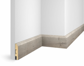 Плинтус МДФ WP07, дуб Бархатный, экошпон, 80x16x2400 мм