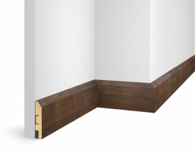 Плинтус МДФ WP07, дуб Барон темный, экошпон, 80x16x2400 мм