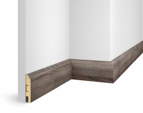 Плинтус МДФ WP07, дуб Девон, экошпон, 80x16x2400 мм