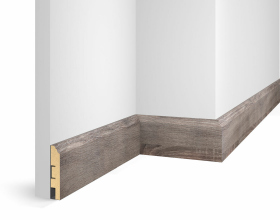 Плинтус МДФ WP07, дуб Дымчатый, экошпон, 80x16x2400 мм