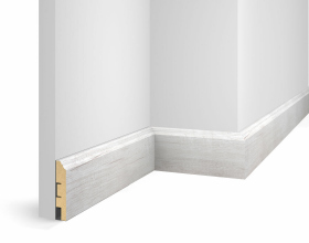 Плинтус МДФ WP07, дуб Эффект светло-серый, экошпон, 80x16x2400 мм