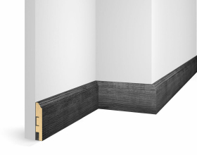 Плинтус МДФ WP07, дуб Графит, экошпон, 80x16x2400 мм