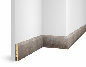 Плинтус МДФ WP07, дуб Понца, экошпон, 80x16x2400 мм