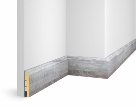 Плинтус МДФ WP07, дуб Рейн, экошпон, 80x16x2400 мм