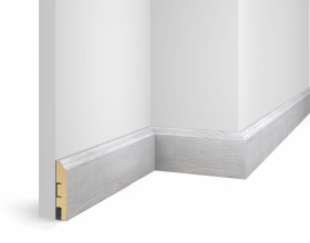 Плинтус МДФ WP07, дуб Серый, экошпон, 80x16x2400 мм