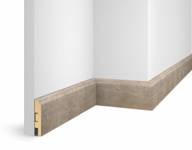 Плинтус МДФ WP07, дуб Серо-коричневый, экошпон, 80x16x2400 мм