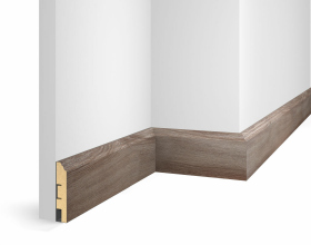 Плинтус МДФ WP07, дуб Шелковый, экошпон, 80x16x2400 мм