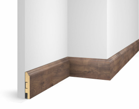 Плинтус МДФ WP07, дуб Старинный натуральный, экошпон, 80x16x2400 мм