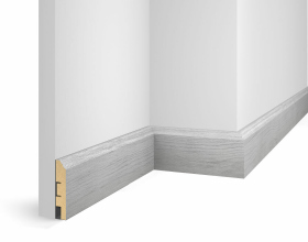 Плинтус МДФ WP07, дуб Старинный светло-серый, экошпон, 80x16x2400 мм