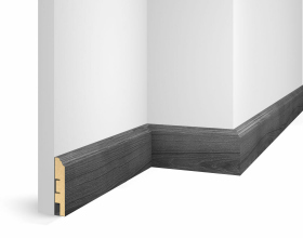 Плинтус МДФ WP07, ясень Дымчатый, экошпон, 80x16x2400 мм