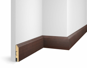 Плинтус МДФ WP07, ясень Коньяк,экошпон, 80x16x2400 мм