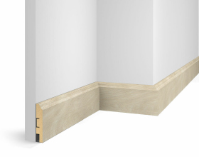 Плинтус МДФ WP07, ясень Кристалл, экошпон, 80x16x2400 мм