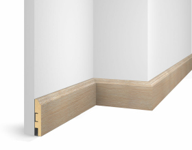 Плинтус МДФ WP07, ясеньТирамису, экошпон, 80x16x2400 мм