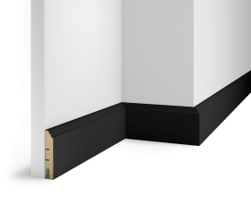 Плинтус VP07, экошпон, Черный, 80x16x2400 мм, МДФ