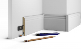 Соединительный элемент, 18x18x134мм, для плинтуса, белый под покраску, 6 штук